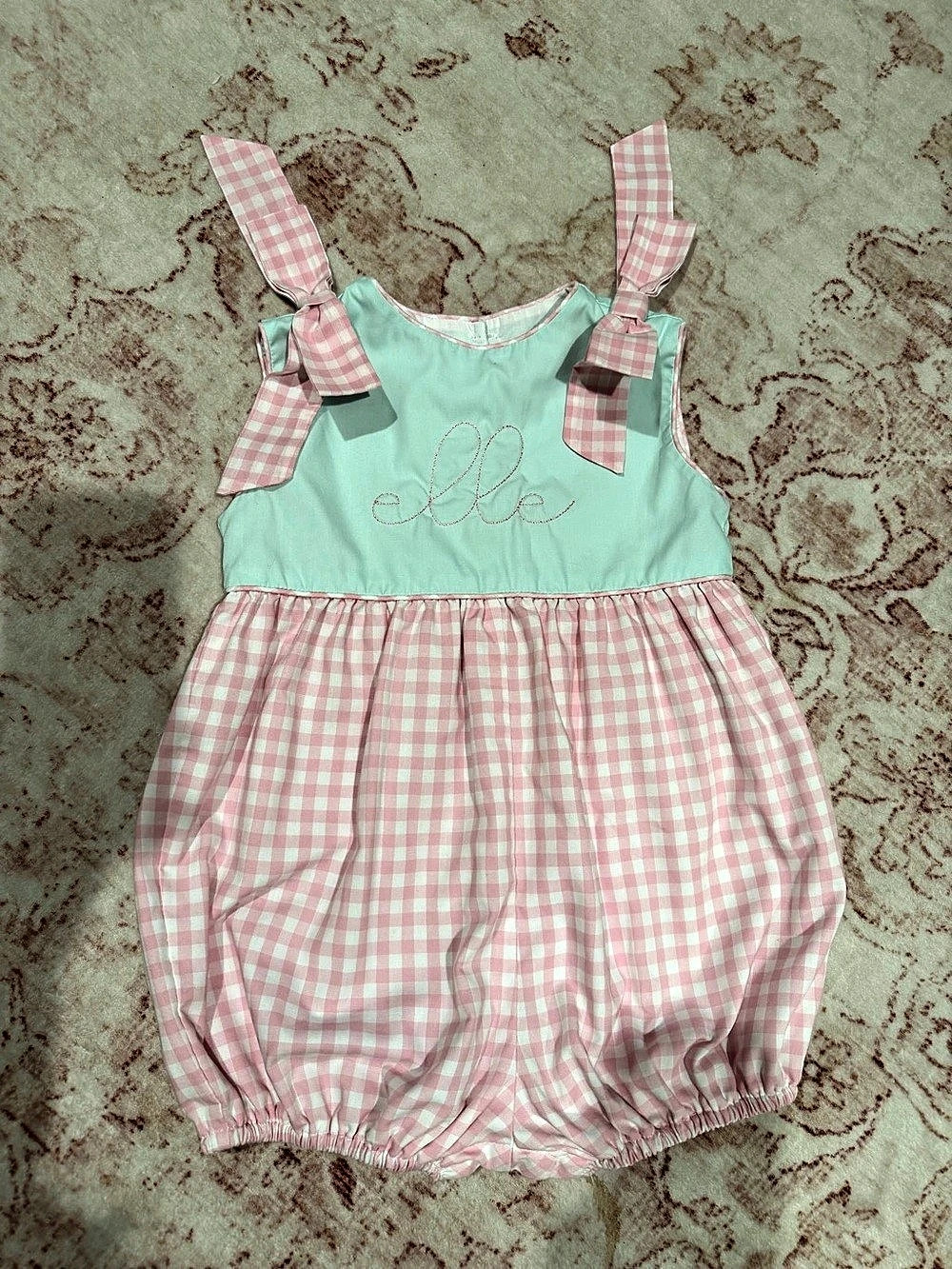 Mint Magnolia | Gingham Elle Romper
